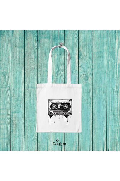 Daphne Organic Cloth Bag // Raw 220 g Gabardine Fabric // Music, Tape Players...