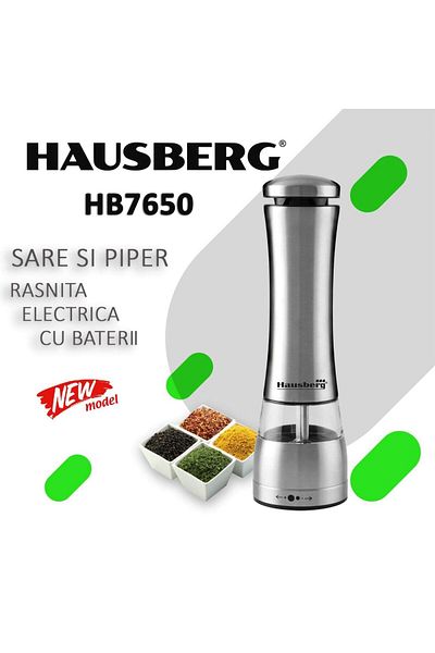 Hausberg Rasnita Sare/piper Hb-h7650, Electrica, Corp Din Inox 22 Cm