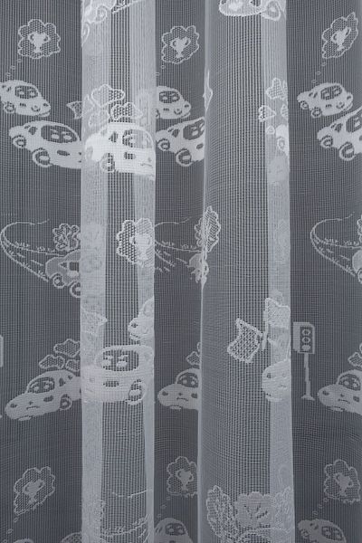 farbateks Children's Room Car Model 2 Layers Pleated Tulle Curtain