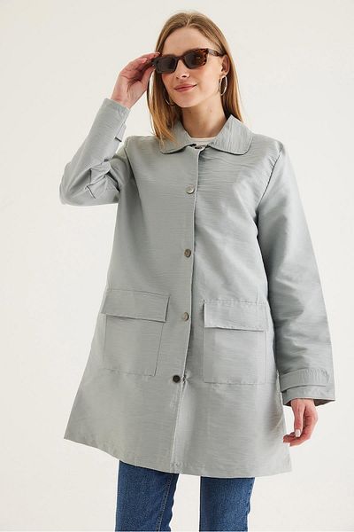 CALİENTE Shirt Collar Snap Cap Gray