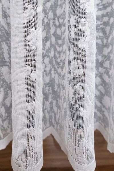 farbateks Κουρτίνα από τούλι με πλισέ 1/2 στρώσης με σχέδιο καρδέλεν, χωρίς σιδερώματος, χωρίς ζαρώματα