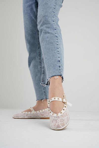 Beyond Women's White Single Band Trock Lace Ballerina Ballet Byndkp878