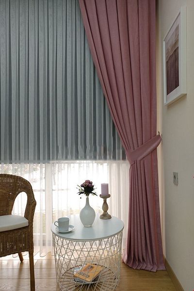 farbateks Background Fabric Curtain Light Powder Pink Velvety Soft Soft Wing Side Curtain 1e 3 Draped Pleat