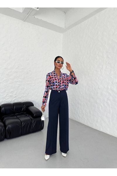 JANSO GROUP -pantaloni largi din țesătură pentru femei