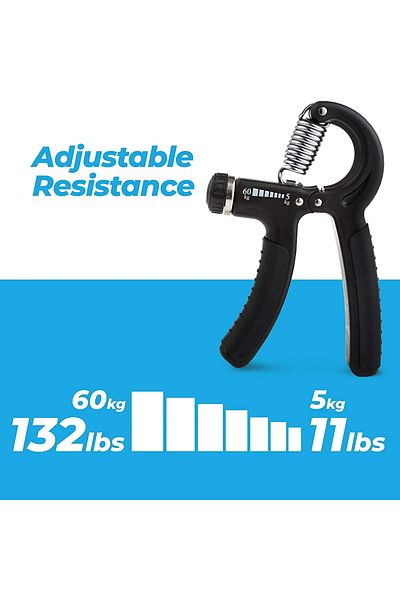 Joints Adjustable 5-60 kg Resistance Black Color Hand Exerciser Handgrip Trainer