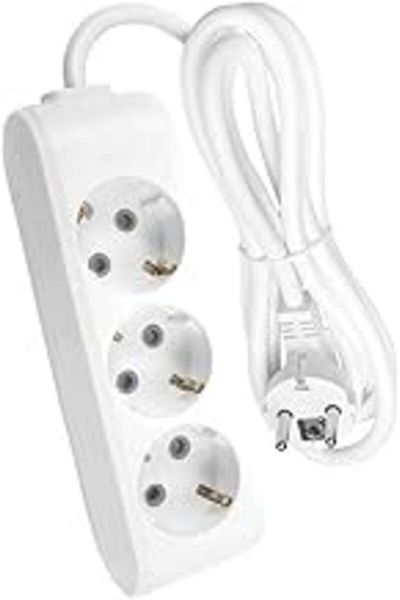 STOREMAX Multi-let 3-Plus Grounded Wired Power Socket 3m, White