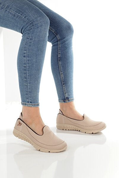 leopar by çetinay Kadın File Nefes Alır Hafif Ve Rahat Slip-On Bağcıksız Günlük Babet Spor Ayakkabı