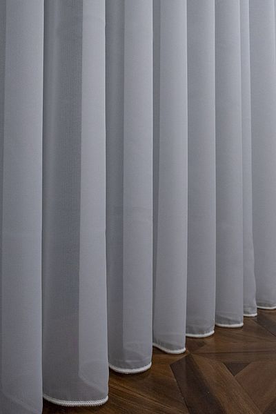 farbateks Off White Ecru Plain Plain Crepe Style Design Tulle 1e2 Layer Pleated Tulle Curtain