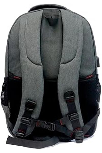 Hepta Collection Meschain Backpack 15.6 Inch Laptop Compartment Side Pocket USB Apparatus Unisex K Gray3