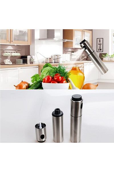evimdeyokyok - Stainless Steel Body Spray Oil Dispenser - Olive Oil/Vinegar Sprayer