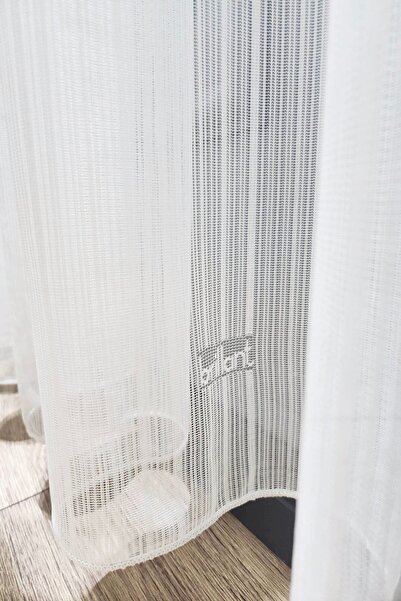 Brillant Farbateks Modern 2layer Tulle Curtain - Sewing Knitted Striped