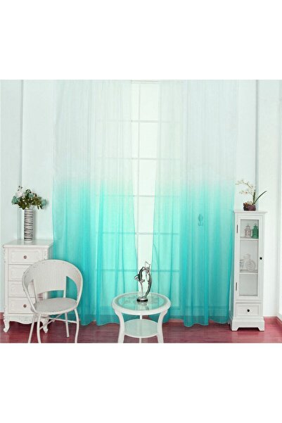 farbateks Tul cu gradient de culoare alb mentă, cu 3 straturi plisate