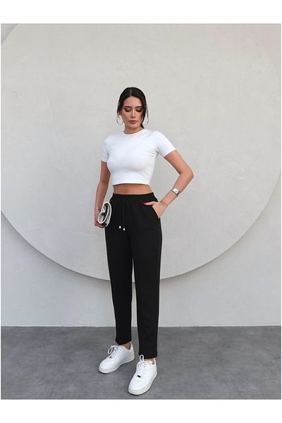 ESRAHELVACI Elastic Waist Trousers with Lacing Detail