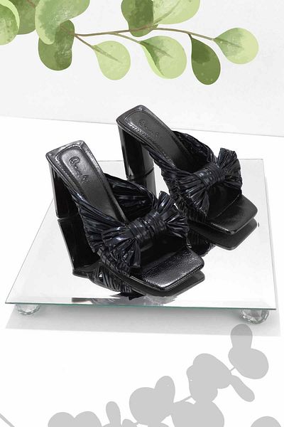 Bambi Metallic Black Women's Slippers K04188130609