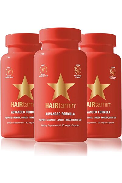 HAIRtamin Advanced Formula, 30 Veggie Capsules, (Pack of 3)- Best Before: 2026-03-31