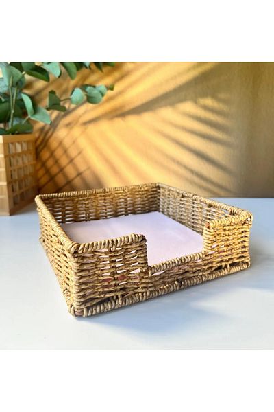 MODA Wicked Rattan Napkin Holder Storage Box Presentation Holder Napkin Holder