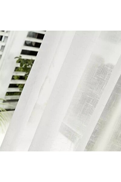 farbateks Κουρτίνα από λινό λευκό απλό λινό τούλι 3 στρώσεων πλισέ κουρτίνα από τούλι