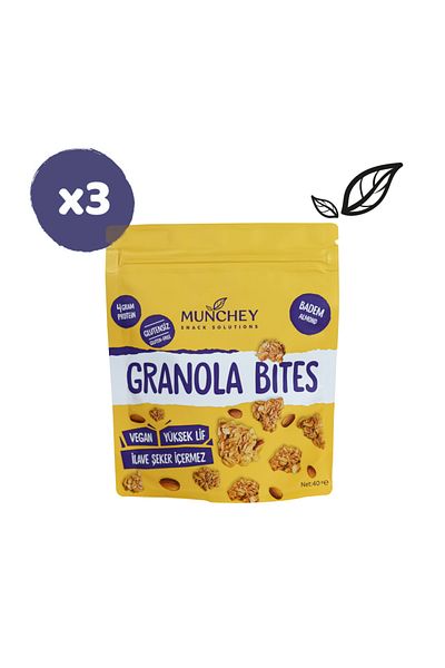 MUNCHEY 120g 3-Piece Almond Granola Bites Set