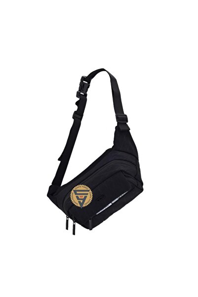 ÇÇS Su geçirmez Kullanışlı Bodybag Kapaklı Bel Çantası Siyah