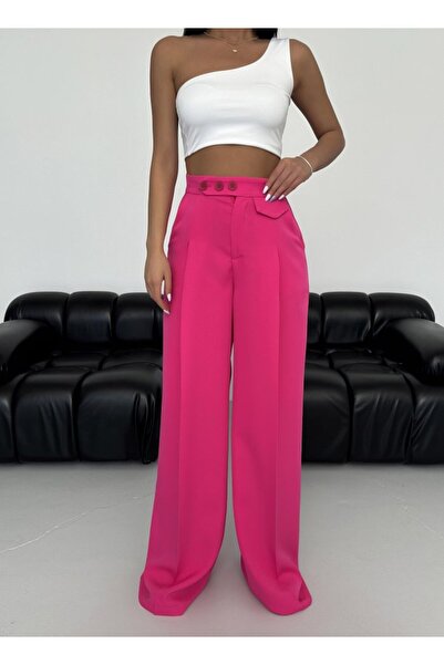 TUA MODA Tua Moda Three Button Detail Palazzo Pants