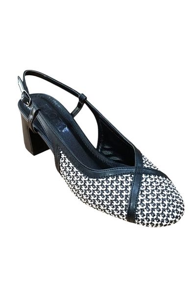 BİLENER Flora 3011 Women's Straw Thick Heeled Back Open Shoes