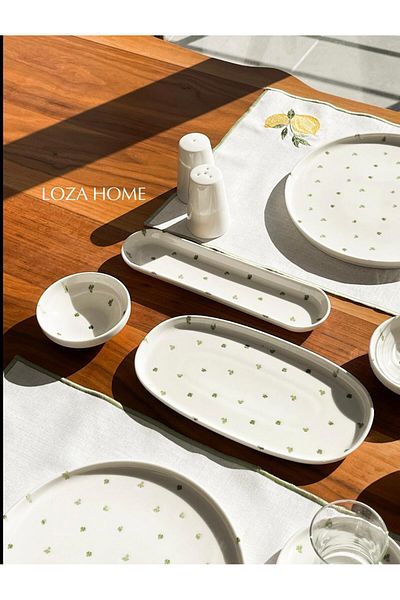 Demir Çeyiz Clover 28 Piece Porcelain Breakfast Set for 6 People - Luxury Breakfast Presentation Set