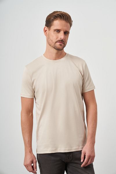 Morven Ανδρικό μπλουζάκι με μπεζ τάση Polo Collar Classic Regular Fit
