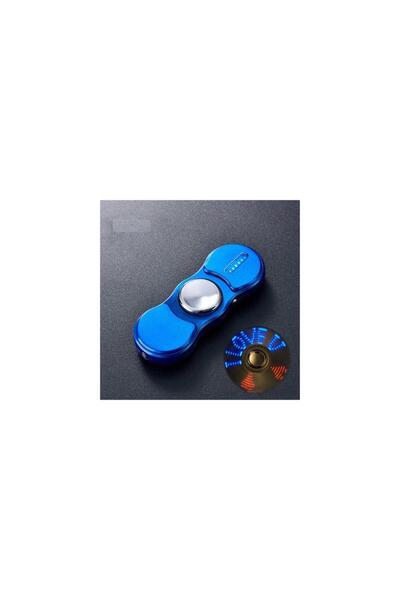 Anka Stres Çarklı Işıklı Usb Şarjlı Tesla Çakmak Lacivert