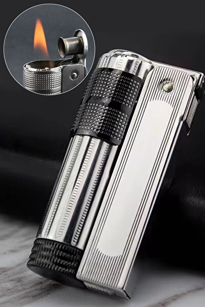 lstri Muhtar Çakmağı Orijinal Benzinli Fitilli Çakmak Taşlı Klasik Model