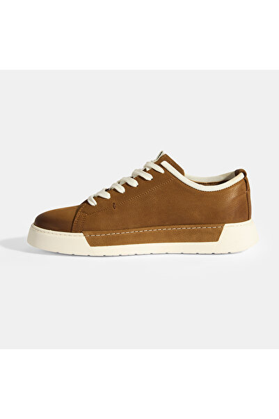 Desa Triyo Tan Men's Lace-Up Leather Casual Shoes