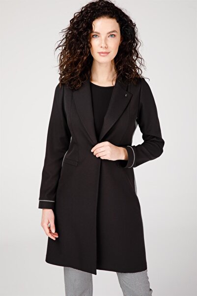 Esswaap Erkek Yakalı Kaz Ayak Desen Kombinli Pantolon Ceket Takım Siyah