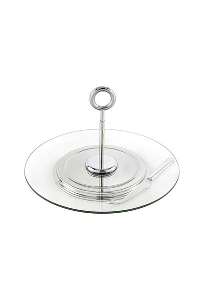 Mikasa Moor Glass Cheese Serving Plate Set 31X20Cm