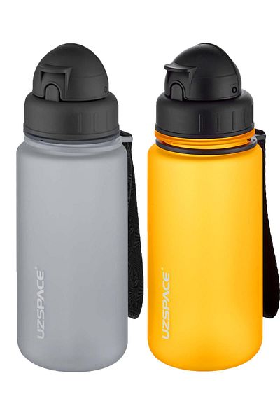Uzspace 2-Piece Tritan Flask Set with Straw 400 Ml Fiftyfifty
