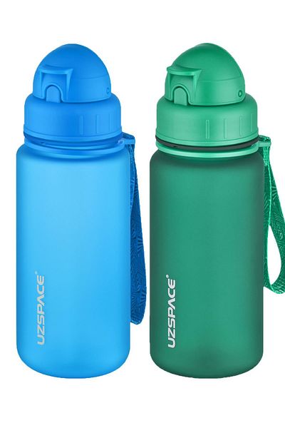 Uzspace 2-Piece Tritan Flask Set with Straw 400 Ml Fiftyfifty