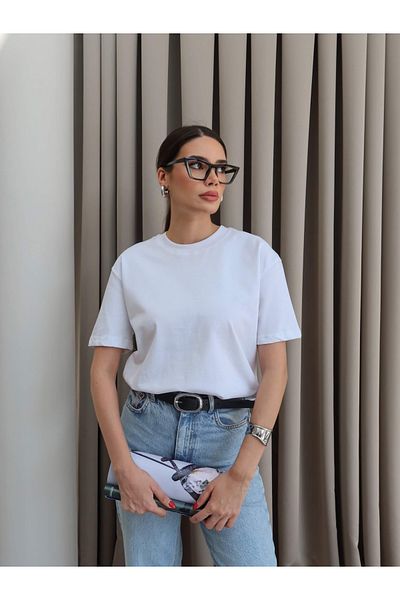 ESRAHELVACI T-Shirt με λαιμόκοψη Lycra