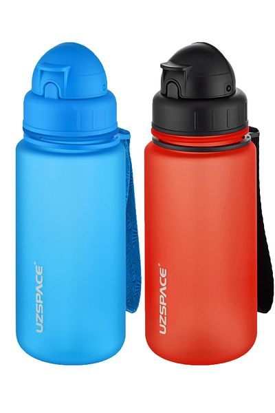 Uzspace 2-Piece Tritan Flask Set with Straw 400 Ml Fiftyfifty