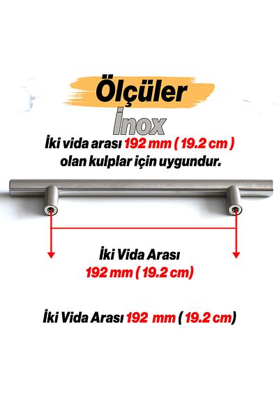 Badem10 Rozmarin 5 bucăți metal inox 192 mm (19,2 cm) mobilier bucătărie sertar dulap mâner mâner