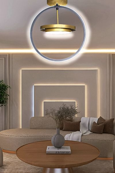 Fer Avize Vega Led Chandelier - Modern Energy Saving Black Antique Detailed Room Architecture