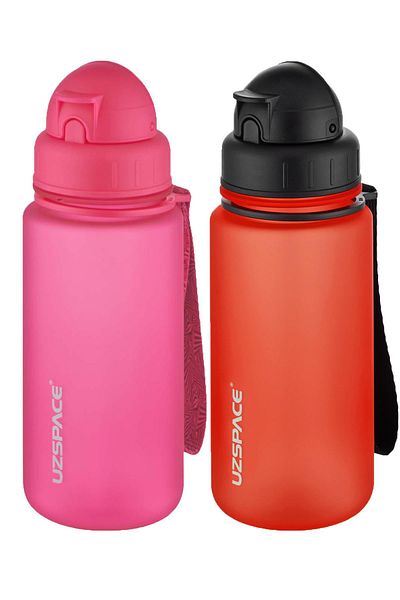 Uzspace 2-Piece Tritan Flask Set with Straw 400 Ml Fiftyfifty