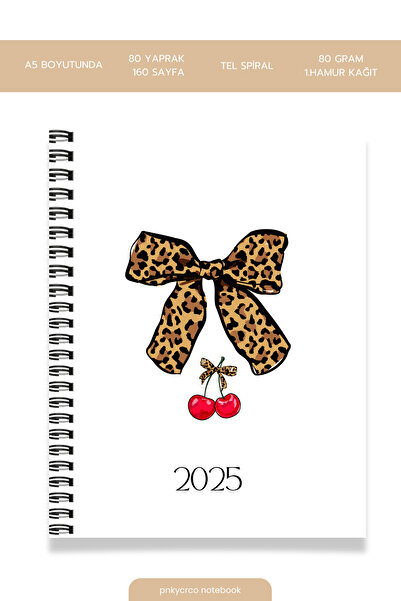 pnkycrco A5 Spiralli  Not Defteri Okul Defteri Çizgisiz 80 Yaprak 160 Sayfa L...
