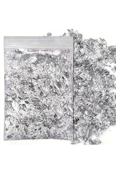Choice silvery Gold Silver Bronze Foil Paper Irregular Aluminum Sticker Flakes Glitter Handmade Epoxy Resin
