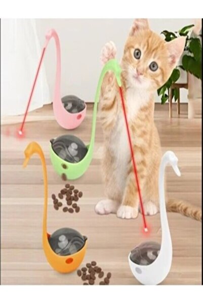 MadPet Evcil Hayvan Kuğu Modelli Lazer Başlıklı İnteraktif Mama Atıcı