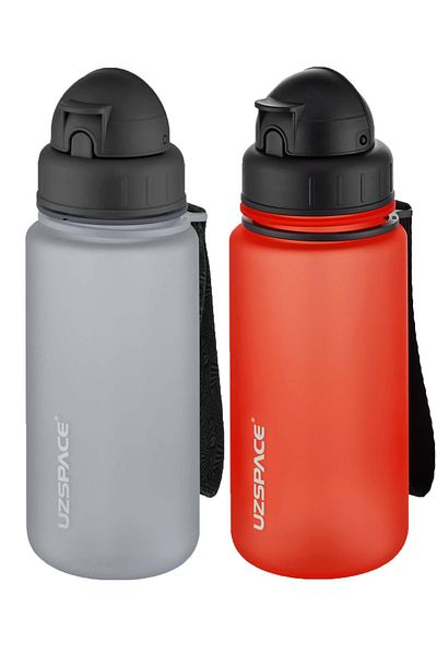 Uzspace 2-Piece Tritan Flask Set with Straw 400 Ml Fiftyfifty