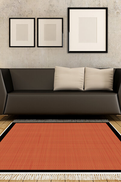 Alanur Home Kaymaz Taban Djt Banyo Mutfak Salon Halı  Trend Saçaklı Dokuma Desen E5007