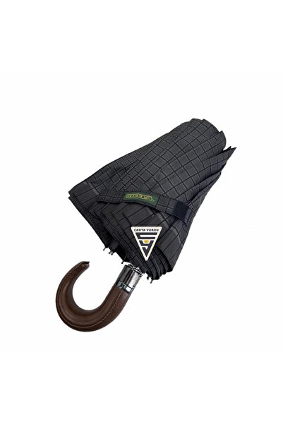 APRİL April A-228G Elite Deri Baston Sap Otomatik Şemsiye Kahve