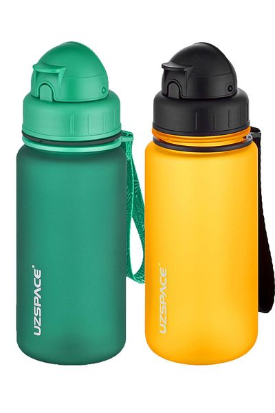 Uzspace 2-Piece Tritan Flask Set with Straw 400 Ml Fiftyfifty
