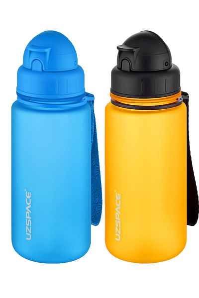 Uzspace 2-Piece Tritan Flask Set with Straw 400 Ml Fiftyfifty