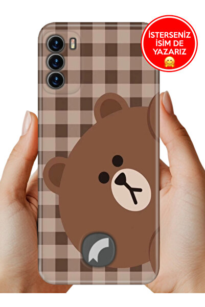 Reeder S19 Max Pro S Kılıf Desenli Baskılı Kamera Korumalı Silikon Ekose Bear