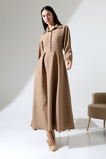 ensade Μπροστινό φόρεμα με λαστιχένια μανίκια με ζώνη