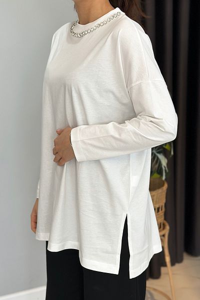 Missemramiss Ecru Theme Basic Sweatshirt 4737
